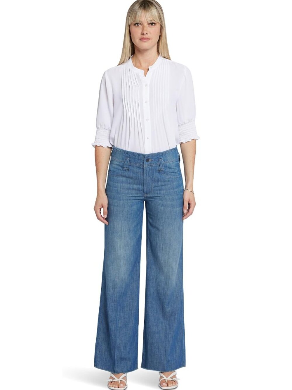 NYDJ | Teresa Wide Leg Jeans featuring a Hollywood Waistband, Size 10
